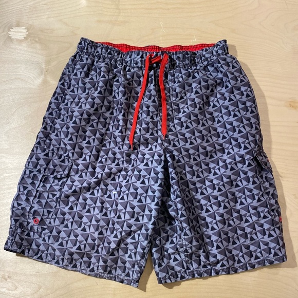 Beverly Hills Polo Club Geometric Patterned Swim Shorts XL (KC) - Picture 3 of 9